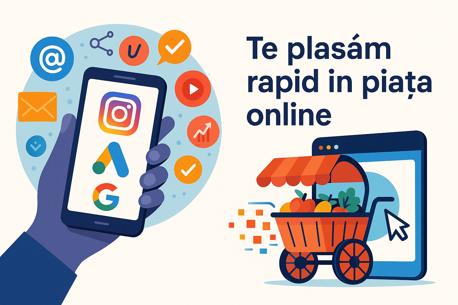 Te plasăm rapid în piața online